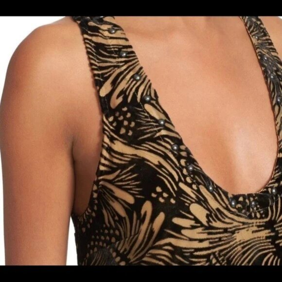 Free People Ellie Burnout Velvet Dress with studded neckline - Picture 2 of 16